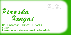 piroska hangai business card